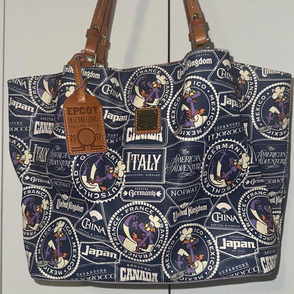Disney Parks Dooney & Bourke Tote Bag 2017 Epcot Food Wine Festival Figment